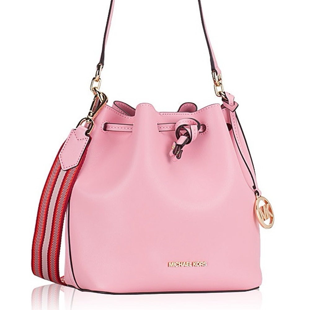 Michael Kors Eden Leather Medium Bucket Shoulder Bag Carnation - Picture 6 of 7